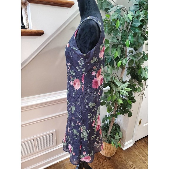 Jessica Howard Women Floral Polyester Round Neck Sleeveless Knee Length Dress 10 - Picture 5 of 12